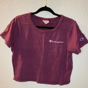 Cropped Purple Tee by ‘Champion’